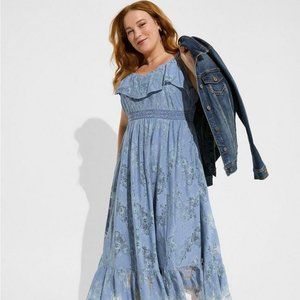 COPY - Beautiful Maxi Two Tone Lace Tiered Hem Dress